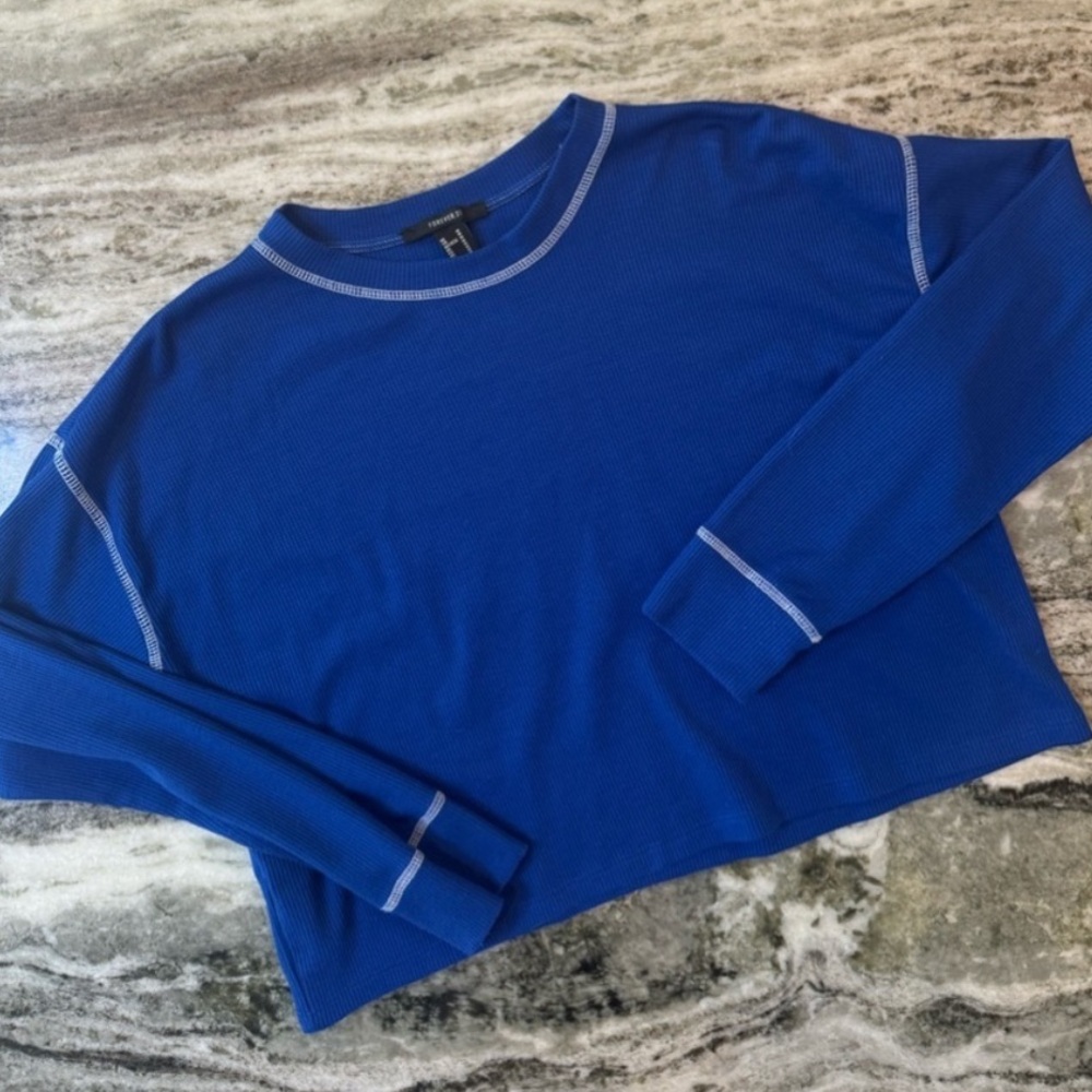 Forever 21 Blue Waffle Thermal Long Sleeve Top
Medium